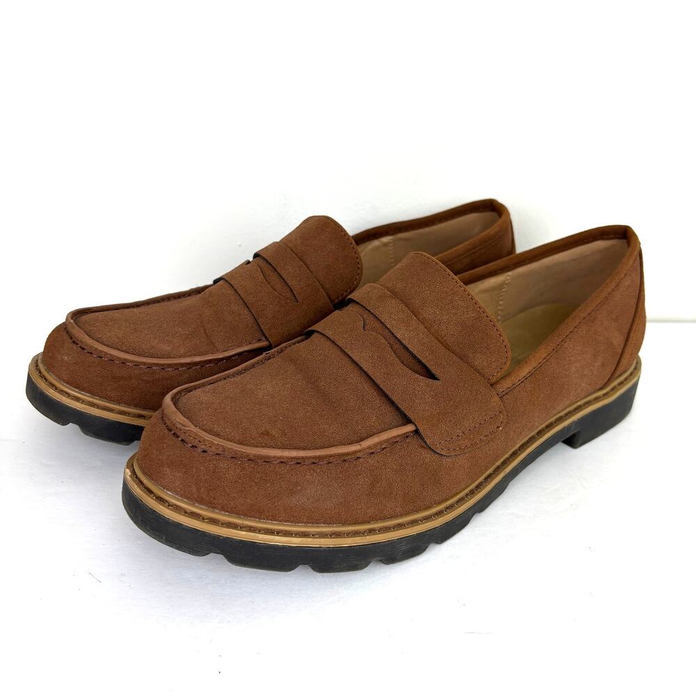 Taryn Rose Devanie Penny Loafers Brown 9.5 comfort preppy academia